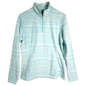 Eddie Bauer Blue Quarter Zip Velour Pullover